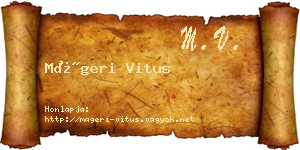 Mágeri Vitus névjegykártya